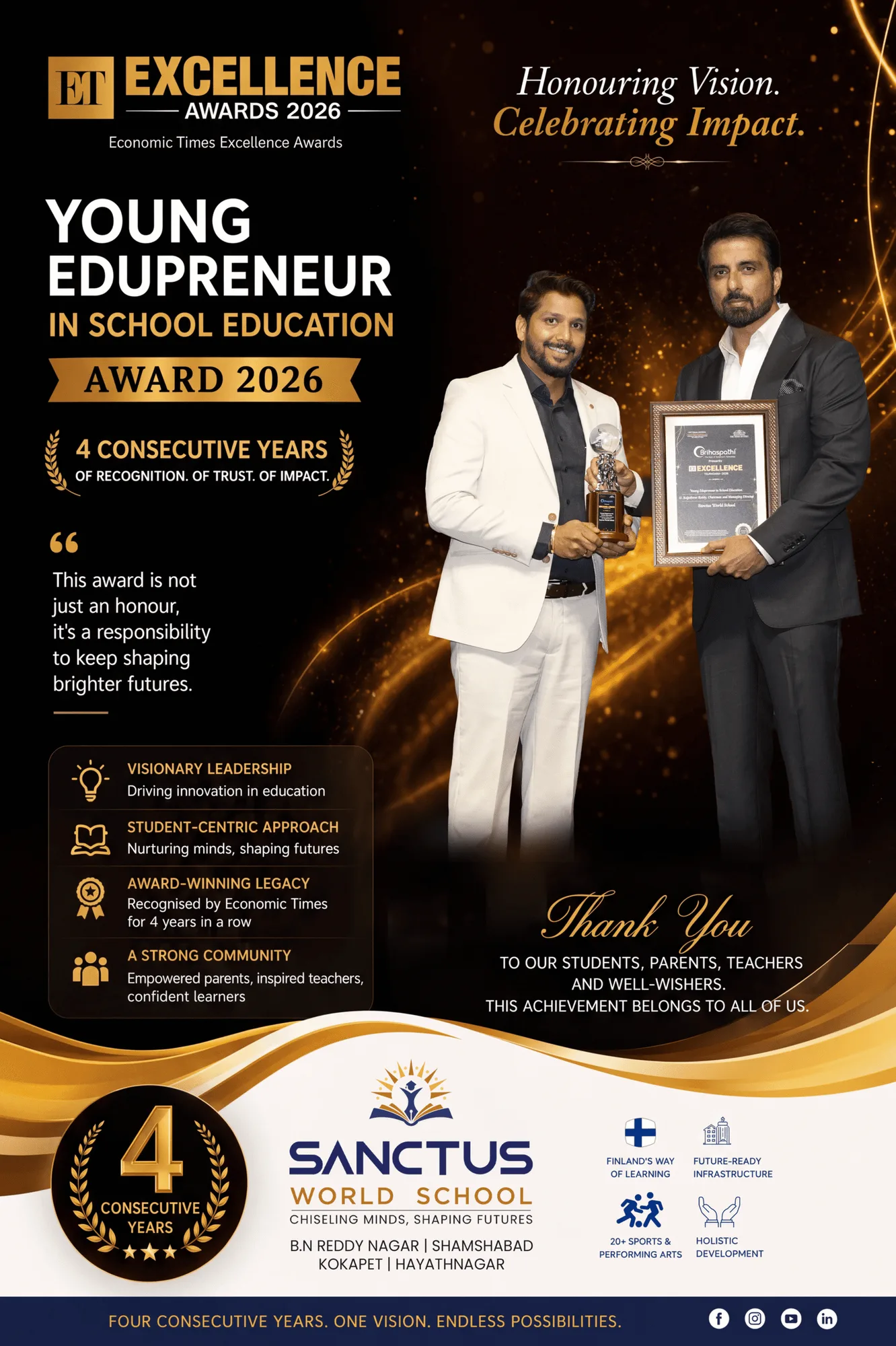 Young Edupreneur Award - Sanctus World School